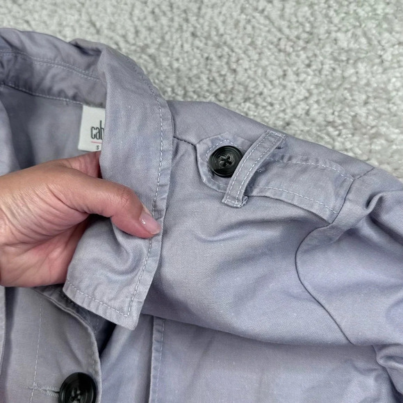 Cabi Tanner Trench Coat. Blue lavender. Linen Blend Y2k Old Money classic. Small - Picture 8 of 16